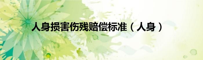 人身损害伤残赔偿标准（人身）
