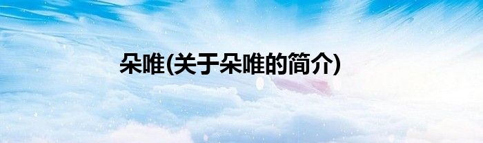 朵唯(关于朵唯的简介)
