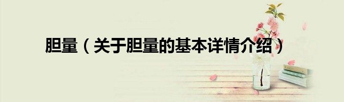 胆量（关于胆量的基本详情介绍）