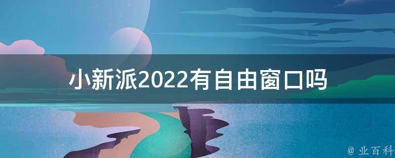 小新派2022有自由窗口吗