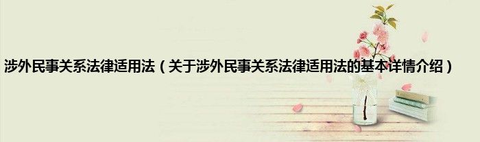 涉外民事关系法律适用法（关于涉外民事关系法律适用法的基本详情介绍）