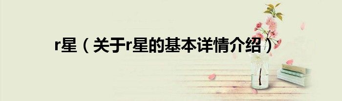 r星（关于r星的基本详情介绍）