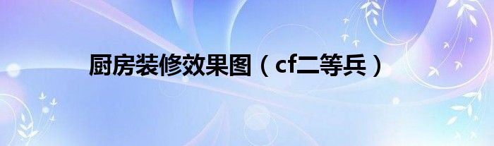 厨房装修效果图（cf二等兵）