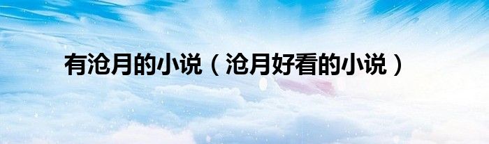 有沧月的小说（沧月好看的小说）