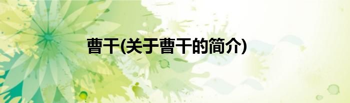 曹干(关于曹干的简介)