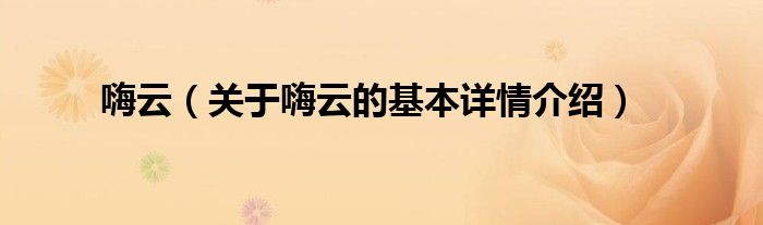 嗨云（关于嗨云的基本详情介绍）