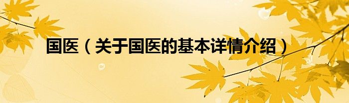 国医（关于国医的基本详情介绍）