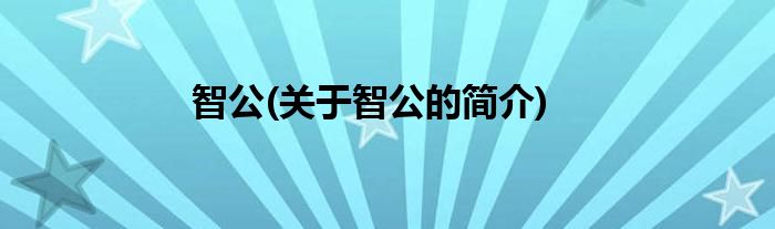 智公(关于智公的简介)