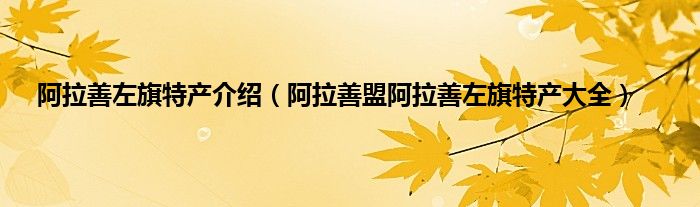 阿拉善左旗特产介绍（阿拉善盟阿拉善左旗特产大全）