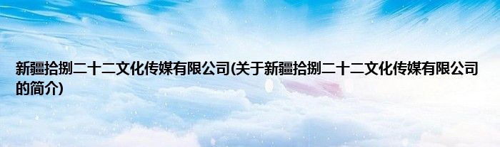 新疆拾捌二十二文化传媒有限公司(关于新疆拾捌二十二文化传媒有限公司的简介)