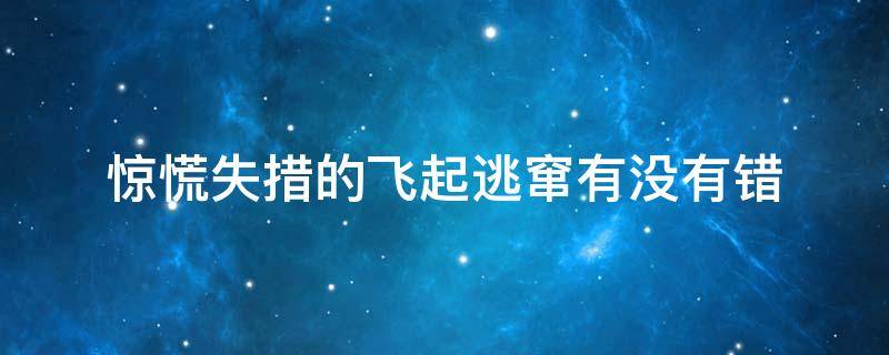 惊慌失措的飞起逃窜有没有错