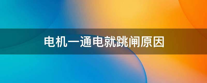 电机一通电就跳闸原因
