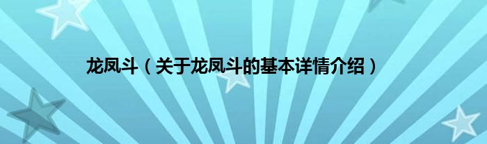 龙凤斗（关于龙凤斗的基本详情介绍）