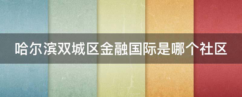 哈尔滨双城区金融国际是哪个社区