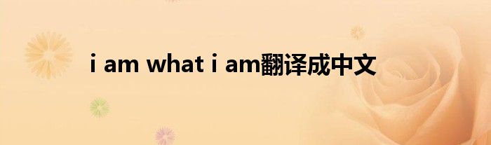 i am what i am翻译成中文