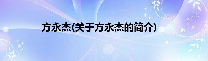 方永杰(关于方永杰的简介)