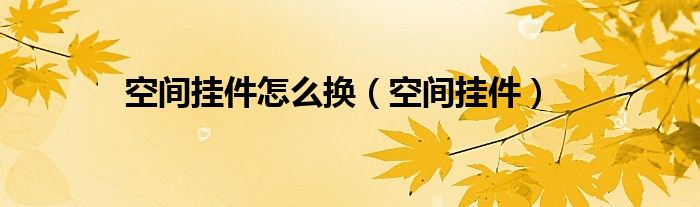 空间挂件怎么换（空间挂件）