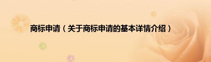 商标申请（关于商标申请的基本详情介绍）
